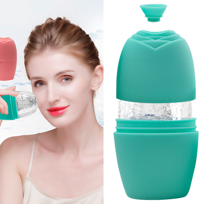 2022 Skincare Beauty Lifting Contiuring Tool Silikoniniai ledo kubelių padėklai Ledo gaublys ledo kamuoliukai Veido masažuoklis veido volelis Sumažina spuogus