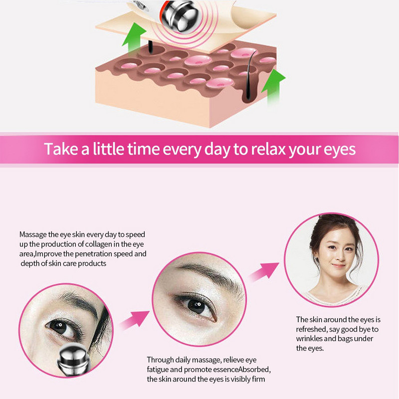 Eye Beauty Instrument Vibration Eye Massage Instrument Eye Cream Import Instruments Távolítsa el a finom vonalakat Fekete szemgyűrű arc szépsége