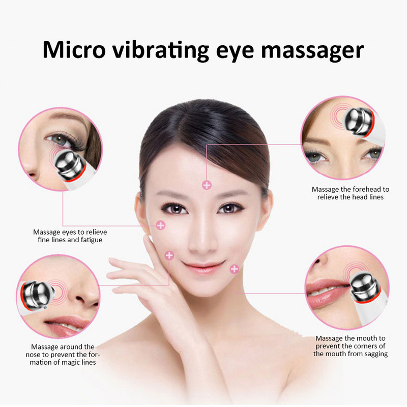 2022 Mini Electric Vibration Eye Näo Massager Vananemisvastane Kortsude Tumedate ringide eemaldamine Pliiats Noorendamine Ilu Nahahooldusvahendid