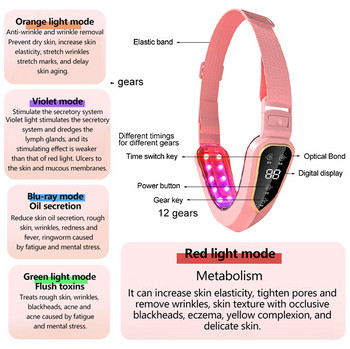 Συσκευή ανύψωσης προσώπου LED Photon Therapy Facial Slimming Vibration Massager Double Chin σε σχήμα V Cheek Lift Face Machine Health