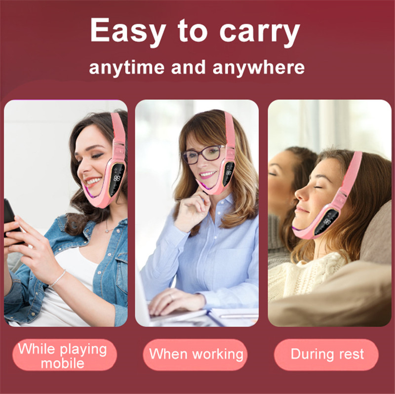 Dispozitiv de ridicare a feței Terapie cu LED-uri cu fotoni Masaj cu vibrații pentru slăbire facială Mașină de ridicare a obrajilor în formă de V pentru bărbia dublă Sănătate