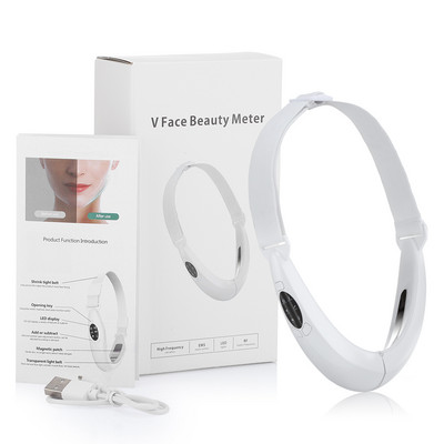 Dispozitiv de ridicare facială cu microcurent LED Photon Roșu Albastru Terapie cu lumină Masaj facial Vibrații Slăbire bărbie Cureaua de ridicare V-Line