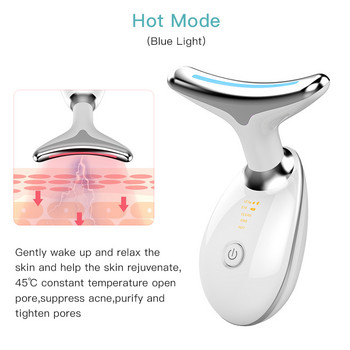 Face Beauty 3 Color LED Photon Therapy Skin Tighten Reduce Double Chin Anti Wrinkle Remove Neck Lifting Massager Skin Care Tools