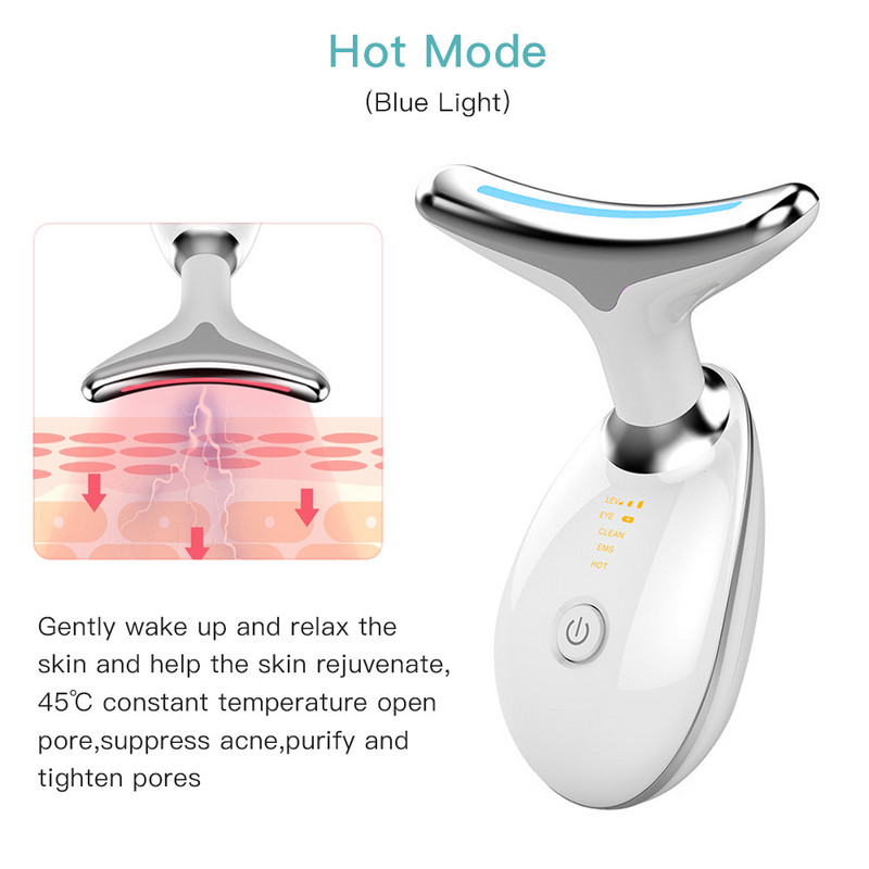 Face Beauty 3 boje LED Photon Therapy Skin Tighten Reduce Double Chin Anti Wrinkle Remove Neck Lifting Massager Alati za njegu kože