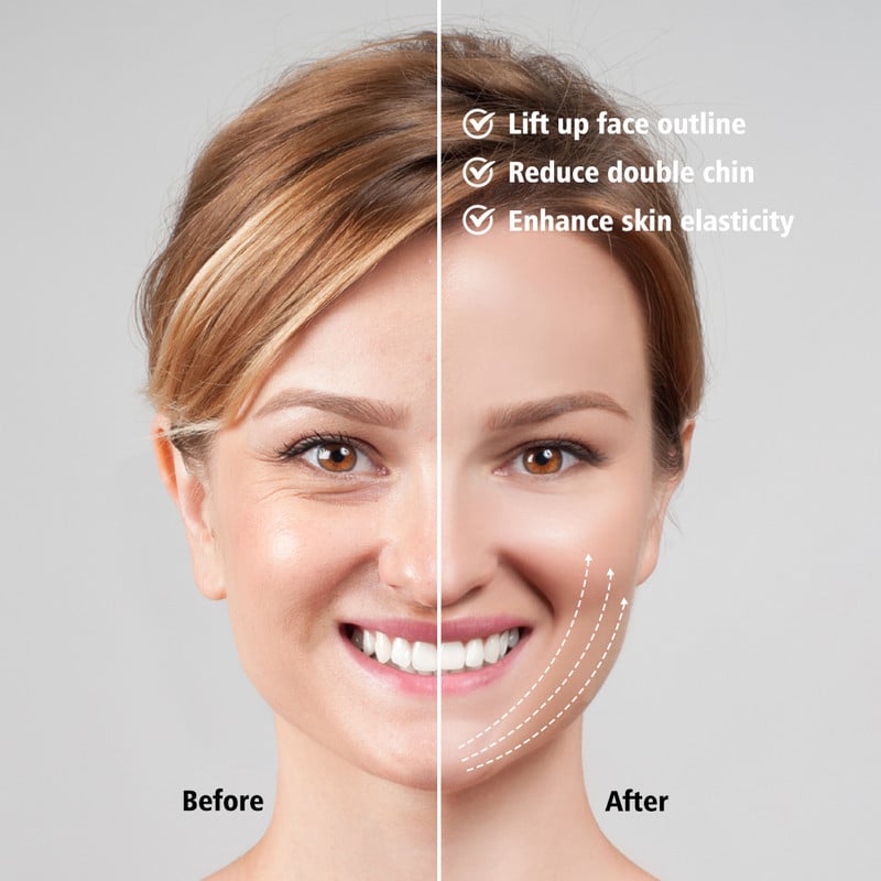 Električni mikrostrujni podizač lica V-oblika Lift Tighten Reduce Double Chin Masseter EMS Vibracijski masažer za mršavljenje lica