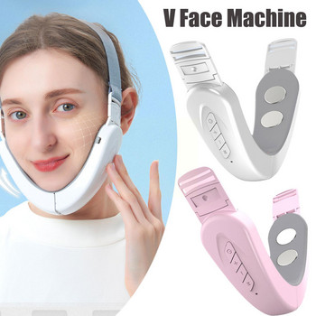 Ems Масажор Двойна брадичка V-line Lift Up Belt Led Стимулатор за отслабване Light Vibration Face Blue Device Face Lifting B2z7