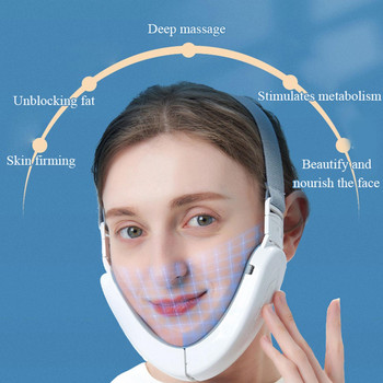 Ems Massager Double Chin V-line Lift Up Belt Led Slimming Stimulator Light Vibration Face Blue Device Face Lifting B2z7