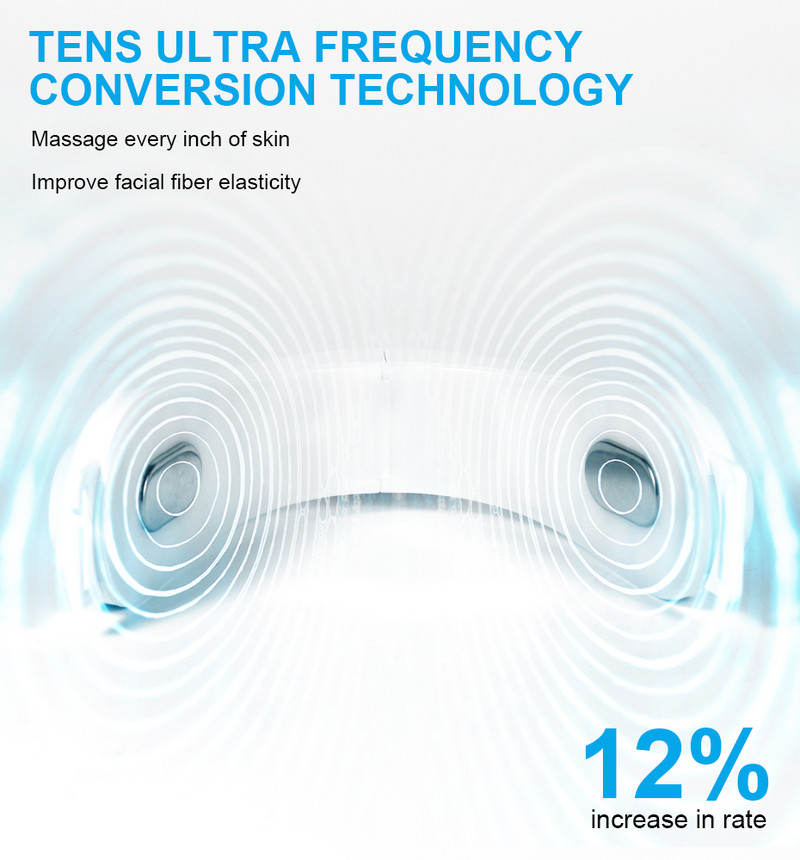 EMS Facial Lifting Maser Curea de ridicare în formă de V pentru bărbie dublă Lumină roșie albastră LED Slăbire Vibrații Dispozitive de lifting facial Îngrijirea pielii