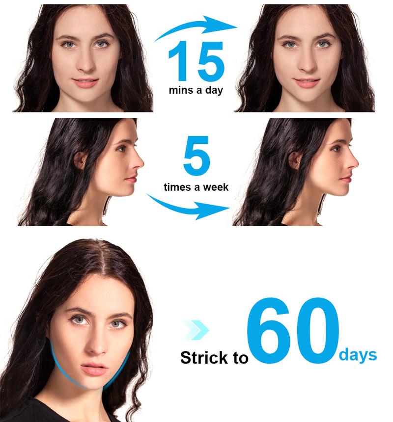 EMS Facial Lifting Maser Curea de ridicare în formă de V pentru bărbie dublă Lumină roșie albastră LED Slăbire Vibrații Dispozitive de lifting facial Îngrijirea pielii