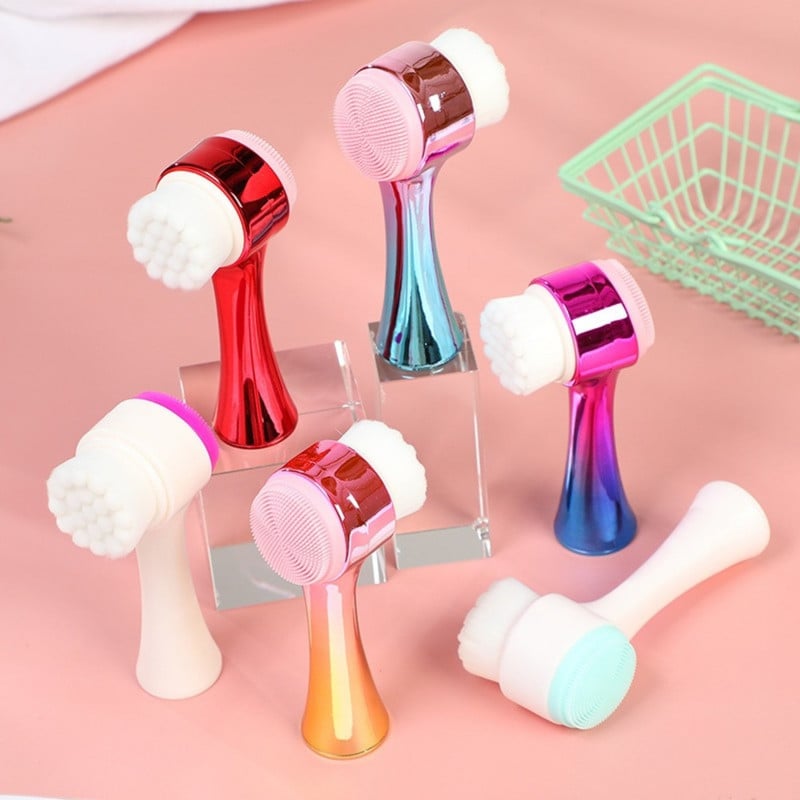 RTS Gradient Pore Exfoliating Face Perie Perie de masaj pentru curățarea feței Perie de spălare cu două fețe, Machiaj de spălat, Curățare prin masaj