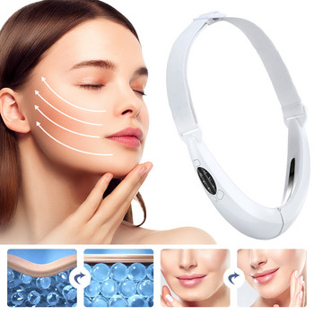 1/3PCS EMS Microcurrent Vibration Slimming Facial Massager Red Blue Light Firm Skin Reduce Double Chin V-Line Lift Up Belt