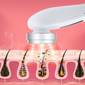 Καθαριστικό προσώπου EMS LED θεραπεία φωτονίων ραδιόφωνο μασάζ δόνησης ζεστό δέρμα αναζωογόνησης μικρορεύματος Eye Care Beauty Device