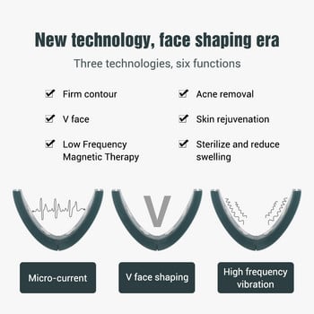 Μικρορεύμα V-face Face Lift Συσκευή 6 Mode Θερμαινόμενη αναζωογόνηση δέρματος Double Chin V Face Massager Vibration Wireless Remote Contro