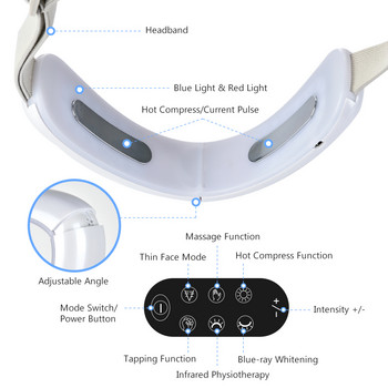 Електрически лифтинг на лице Двойна брадичка V-Line повдигащ колан LED фотонна терапия Масажор за лице Вибрационен уред за отслабване на лицето Козметични устройства