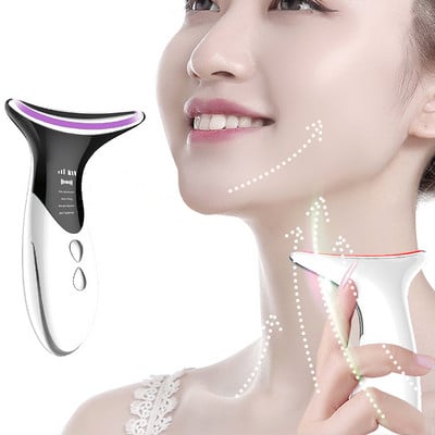 V Line Face Neck Lifting Machine EMS Microcurrent LED Photon Therapy Beauty Device Anti Wrinkle Remove Double Chin Face Massager