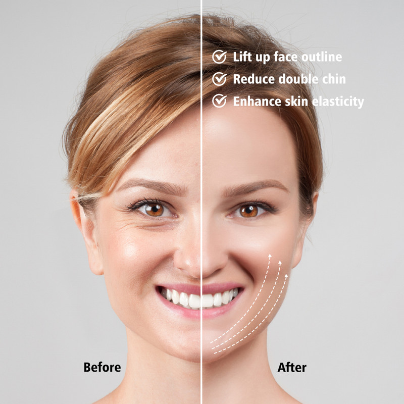 Dispozitiv de ridicare a feței EMS LED Terapie cu fotoni Masaj cu vibrații pentru slăbire a feței Cureaua de ridicare a liniei în V cu bărbie dublă Dispozitiv pentru maxilare pentru celulită