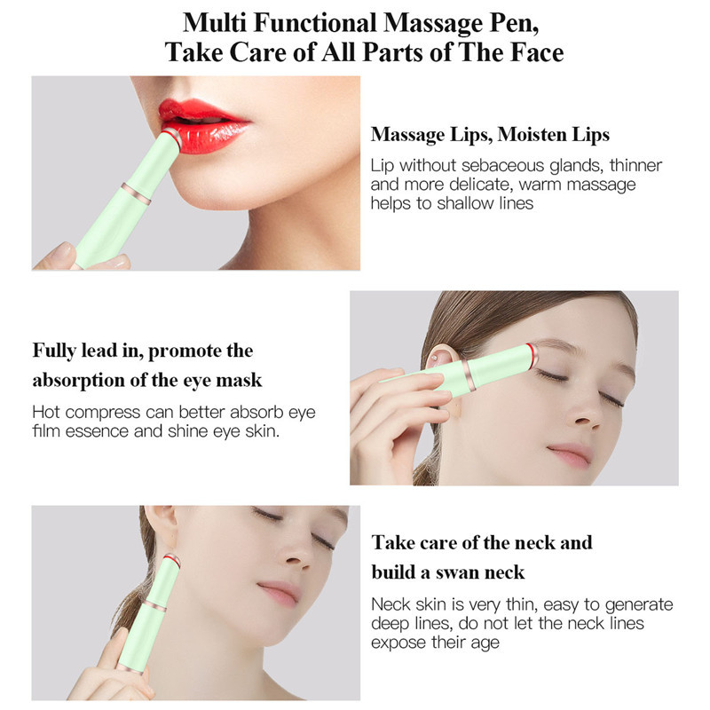 CkeyiN GREEN Ionska olovka za masažu očiju Grijana vibracijska masaža Ublažavanje umora očiju Podočnjaci Podbuhlost Bore protiv starenja51