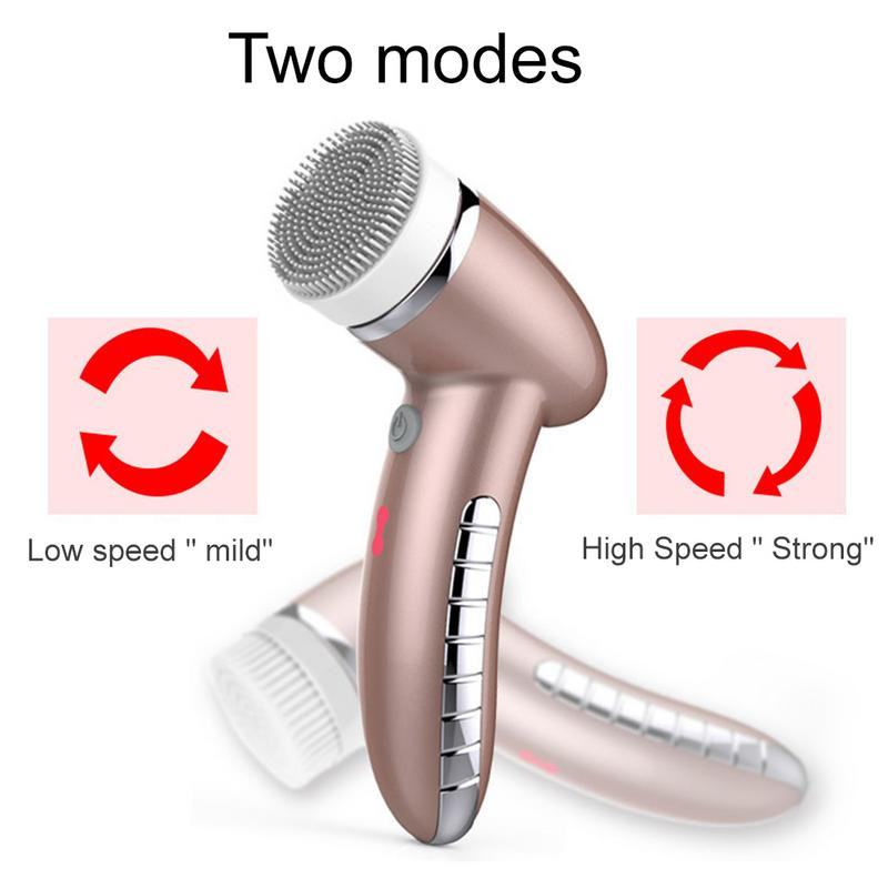 4u1 Wash Četka za čišćenje lica Sonic Vibration Face Cleaner Dubinsko čišćenje Masaža sa zamjenom 4 glave Aparat za čišćenje lica