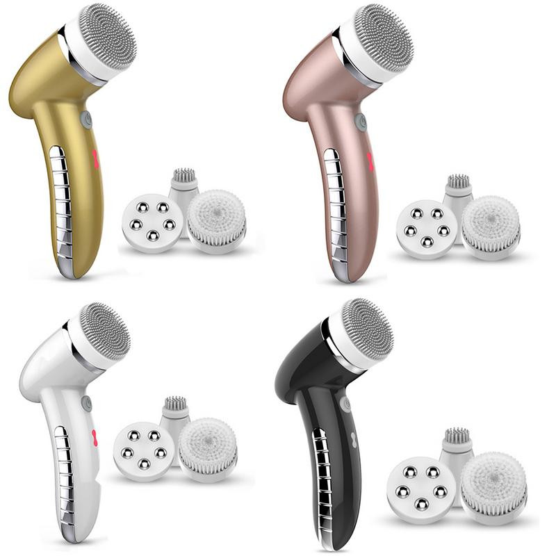 4u1 Wash Četka za čišćenje lica Sonic Vibration Face Cleaner Dubinsko čišćenje Masaža sa zamjenom 4 glave Aparat za čišćenje lica
