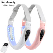 Näo tõstmise seade LED-fotonteraapia Näo salendav vibratsioonimasseerija TENS Microcurrent Double Chin V-Line Face Lift Belt