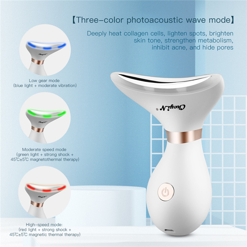 CkeyiN EMS V Face Simming Belt Chin Cheek Lifting Masszírozó LED Photon Ránctalanító Anti Age Dupla áll Eltávolítás Nyak Karcsúbb