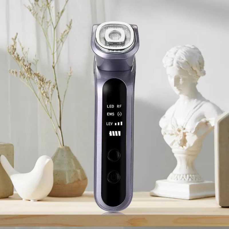 RF/EMS/LED veido pakėlimo masažuoklis, vibruojantis HIFU terapinis veido grožio prietaisas namuose nuo senėjimo balinimo