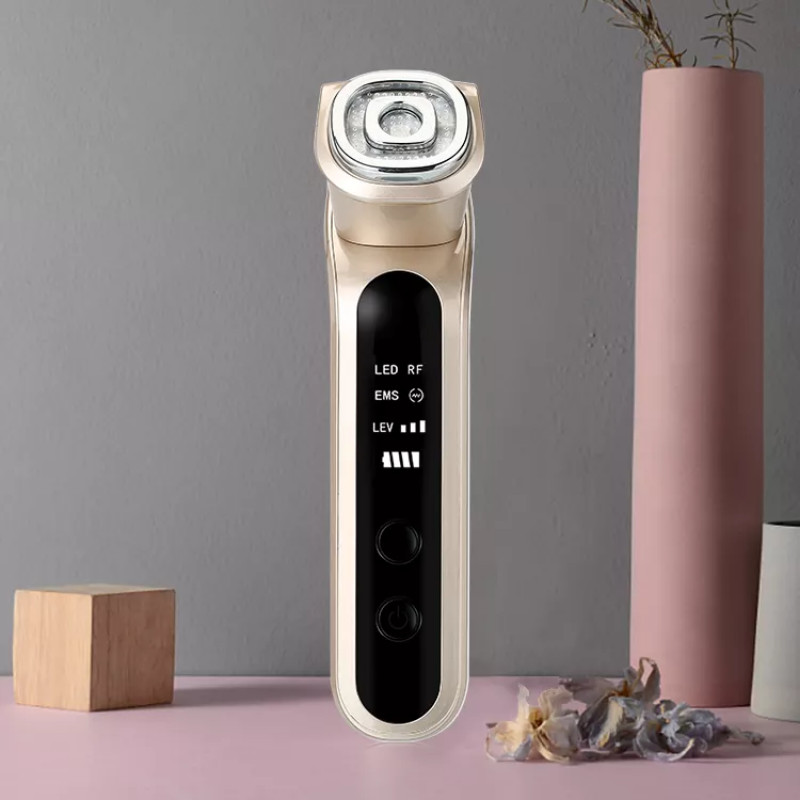 RF/EMS/LED veido pakėlimo masažuoklis, vibruojantis HIFU terapinis veido grožio prietaisas namuose nuo senėjimo balinimo