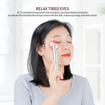 4-ΣΕ-1 EMS Hot Compress Eye Massager Red Light Therapy Eye Care Tool Remove Dark Circles Eye Bags Relax Tired Eyes Αντιρυτιδικό