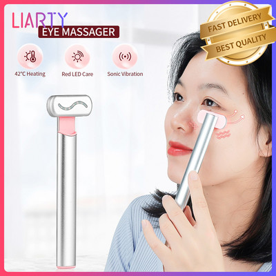 4-IN-1 EMS Hot Compress Eye Massager Terapia cu lumină roșie Instrument de îngrijire a ochilor Îndepărta cearcănele Pungi pentru ochi Relaxează ochii obosiți Antirid