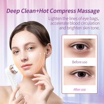 Cold Hot Eye Wand Massager Αντιγηραντικό Μασάζ προσώπου ματιών με θερμότητα και κραδασμούς Μαύρους κύκλους Eye Puffiness Lip Fine Line Tool