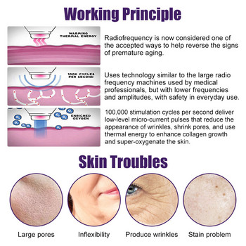 Microcurrent Face Lifting Wand Pro Skin Care Device Anti Aging Skin Tighten Ζεστό μασάζ προσώπου Oxygen Injection Wrinkle Remove