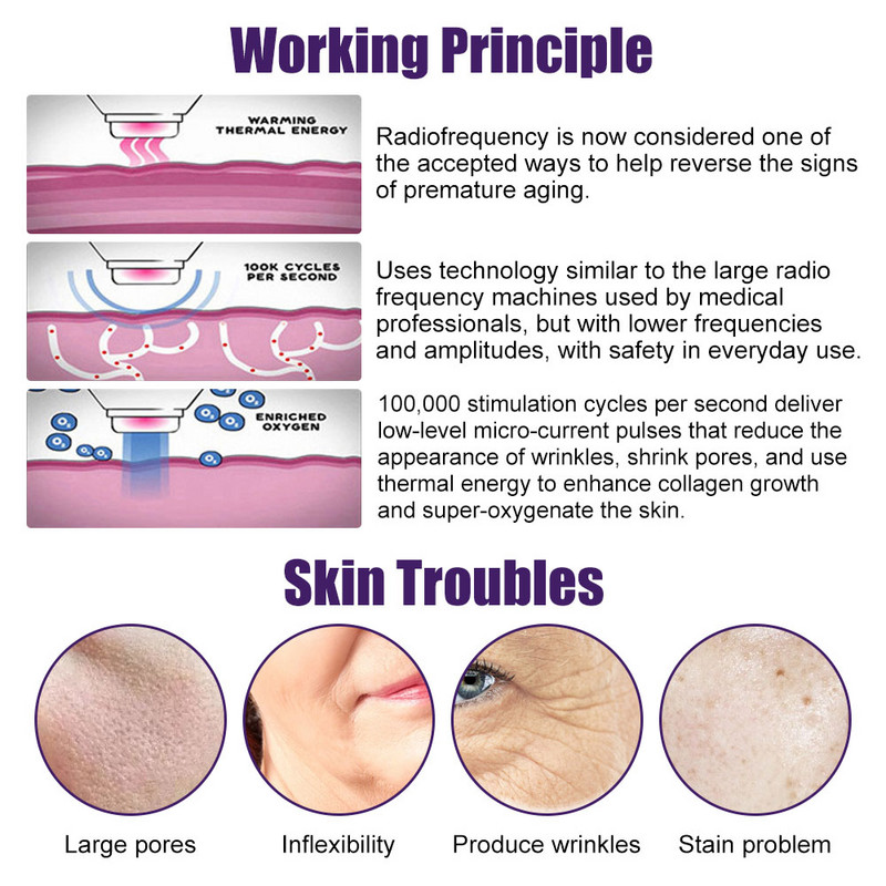 Microcurrent Face Lifting Wand Pro Skin Care Device Anti Aging Skin Tighten Meleg arcmasszírozó Oxigén injekciós ránctalanítás