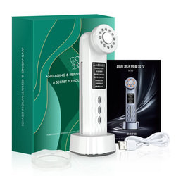 7 az 1-ben otthoni használatra Bőrápoló gép Ránctalanító Ultrahangos Facial Lift Hot Cold Masszázs EMS RF Red Light Face Beauty Device