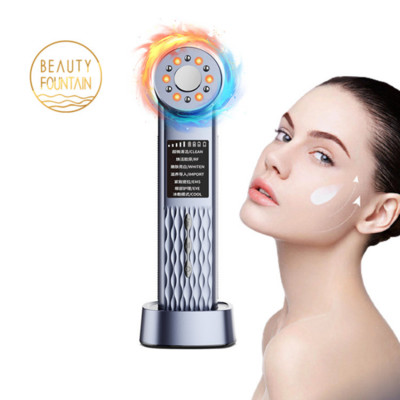 7 az 1-ben otthoni használatra Bőrápoló gép Ránctalanító Ultrahangos Facial Lift Hot Cold Masszázs EMS RF Red Light Face Beauty Device