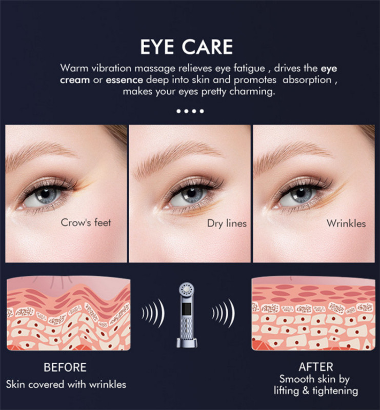 7 az 1-ben otthoni használatra Bőrápoló gép Ránctalanító Ultrahangos Facial Lift Hot Cold Masszázs EMS RF Red Light Face Beauty Device