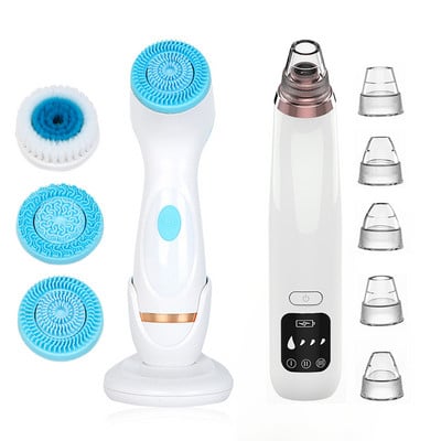 3 az 1-ben elektromos arctisztító arclemosó kefe Akne mitesszer eltávolító Mélytisztító újratölthető Beauty Machine bőrápoló