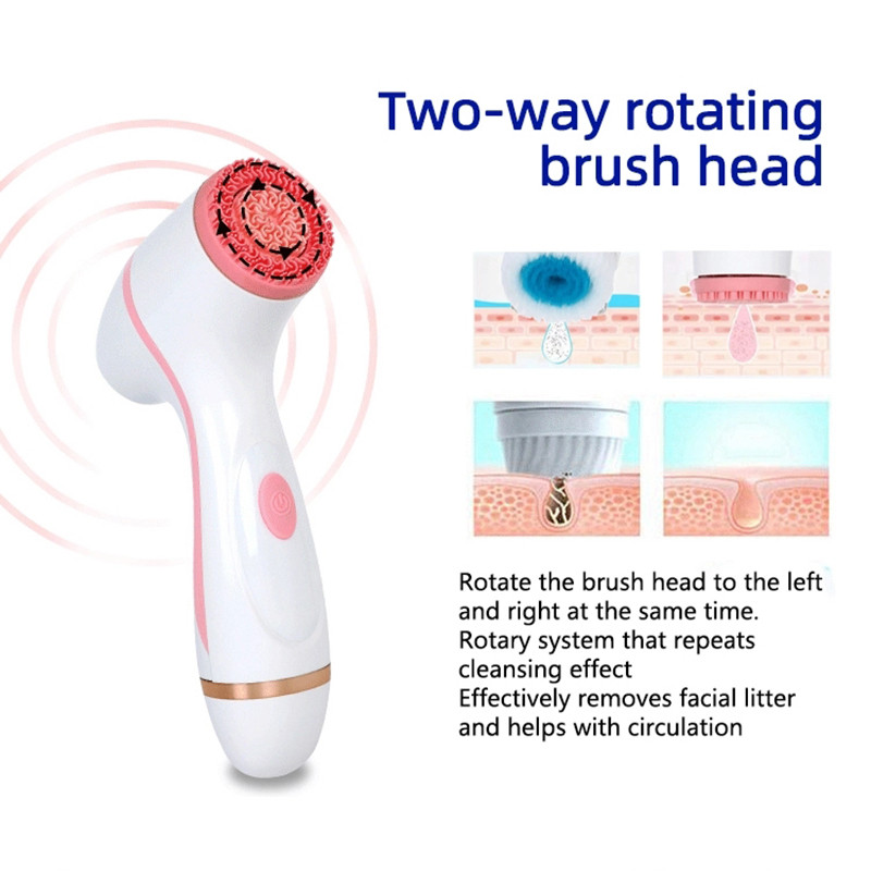 3 az 1-ben elektromos arctisztító arclemosó kefe Akne mitesszer eltávolító Mélytisztító újratölthető Beauty Machine bőrápoló