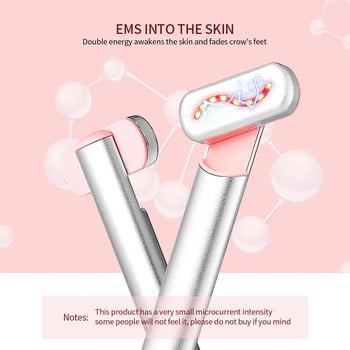 EMS Hot Compress Eye Massager Wand Smart Red LED Rejuvenation Eye Skin Tighten Anti Aging Eye Dark Circle Removal Machine Beauty