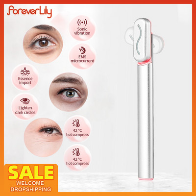 EMS Hot Compress Eye Massager Wand Smart Red LED întinerire pielea ochilor strânge ochi anti-îmbătrânire mașină de îndepărtare a cercurilor întunecate