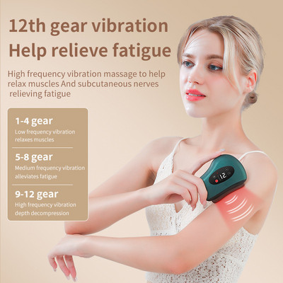 9/12 Gears vibrációs fűtés elektromos TENS Guasha kaparódeszka kefe arc hátfej kotrás meridián relaxációs masszírozó