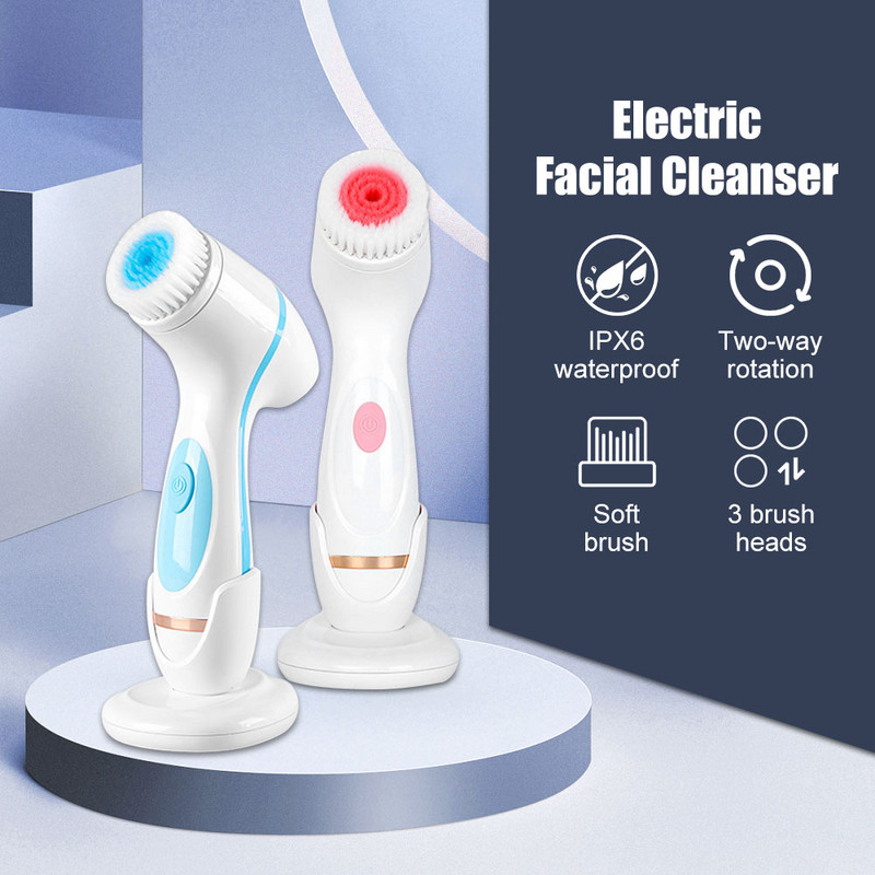 Elektromos tisztítókefe 3 az 1-ben Sonic forgó tisztítókefe Galvanic Facial Spa System Deeply Clean Mitesszerek eltávolítása eszköz