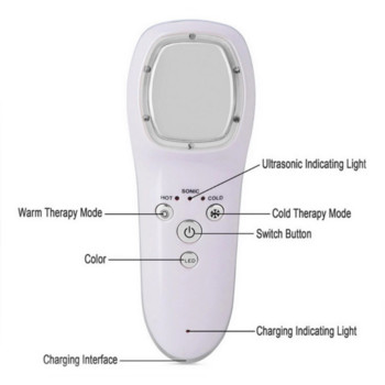 Ултразвукова мезотерапия за лице LED Photon Лифтинг на лице Стягане Вибрация Премахване на бръчки Грижа за кожата Масажор за лице