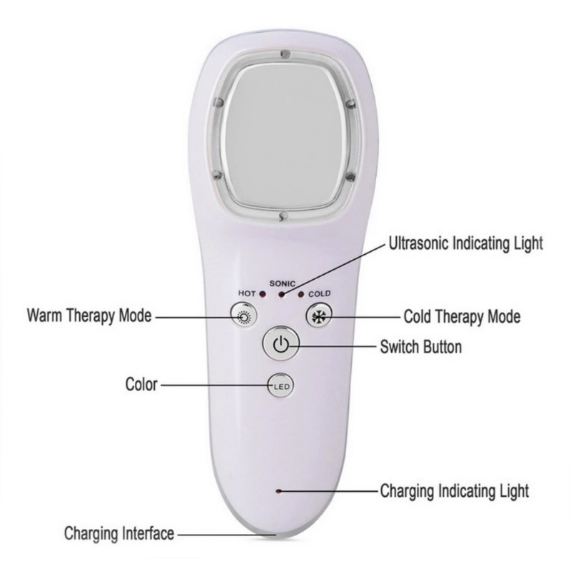 Ultrazvučna mezoterapija lica LED Photon Face Lifting Zatezanje Vibracija Uklanjanje bora Njega kože Masažer za lice