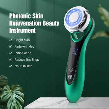 EMS Beauty Device LED Photon Light Therapy Skin Rejuvenation Hot Compress Vibrator Facial Massager Anti Wrinkles Face Lifting