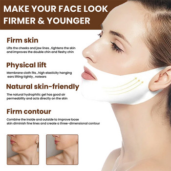 V-образна повдигаща маска за лице Натурален екстракт от алое вера Стягане и повдигане на лицето Малка V-образна висяща маска за повдигане на ушите Грижа за кожата