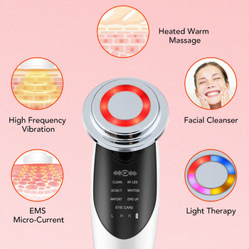 7in1RF EMS Facial Massager LED Skin Rejuvenation Radio Mesotherapy Electroporation Lifting Face Remover Remover