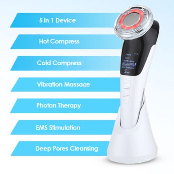 EMS Facial Massager LED Light therapy Sonic Vibration Αφαίρεση ρυτίδων Σύσφιξη δέρματος Hot Cool Θεραπεία Περιποίηση δέρματος Συσκευή ομορφιάς