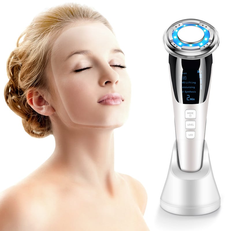EMS Arcmasszírozó LED Fényterápia Bőrápoló Ránctalanítás Bőrfeszesítő Hot Cool kezelés Bőrápoló Beauty Device