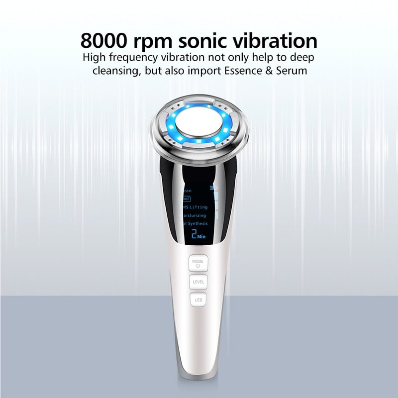 EMS Arcmasszírozó LED Fényterápia Bőrápoló Ránctalanítás Bőrfeszesítő Hot Cool kezelés Bőrápoló Beauty Device