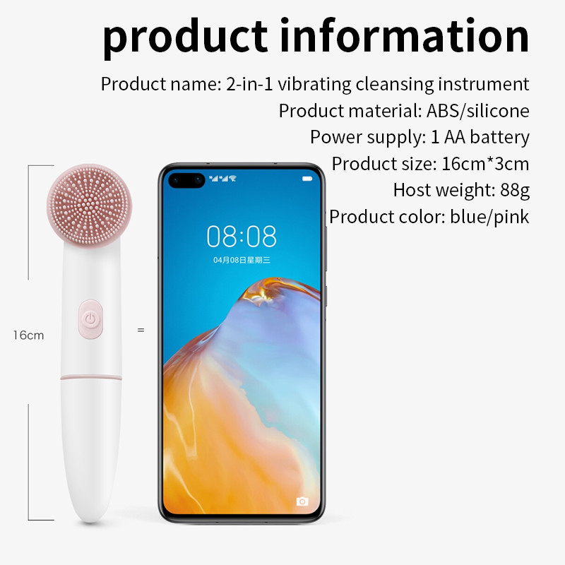 Perii electrice de curățare a feței 2 în 1 Masaj de față din silicon Perie cu rolă sonică reîncărcabilă pentru îndepărtarea punctelor negre Curățarea porilor